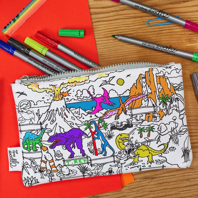 Dinosaur Pencil Case | Colour-in Craft Kit