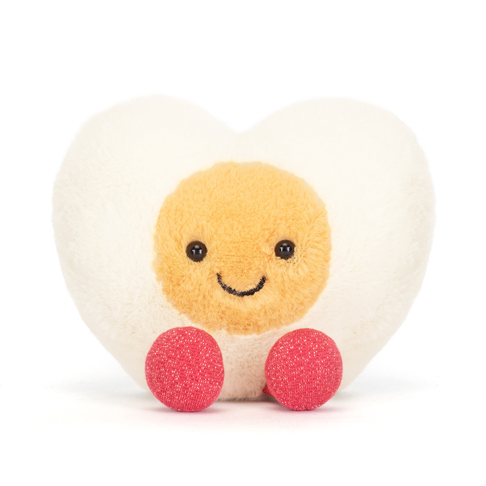 Jellycat Amuseables Heart Boiled Egg - front view