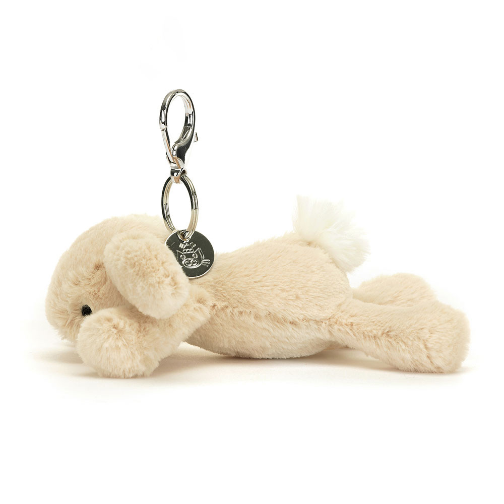 Jellycat Smudge Rabbit Bag Charm – side view