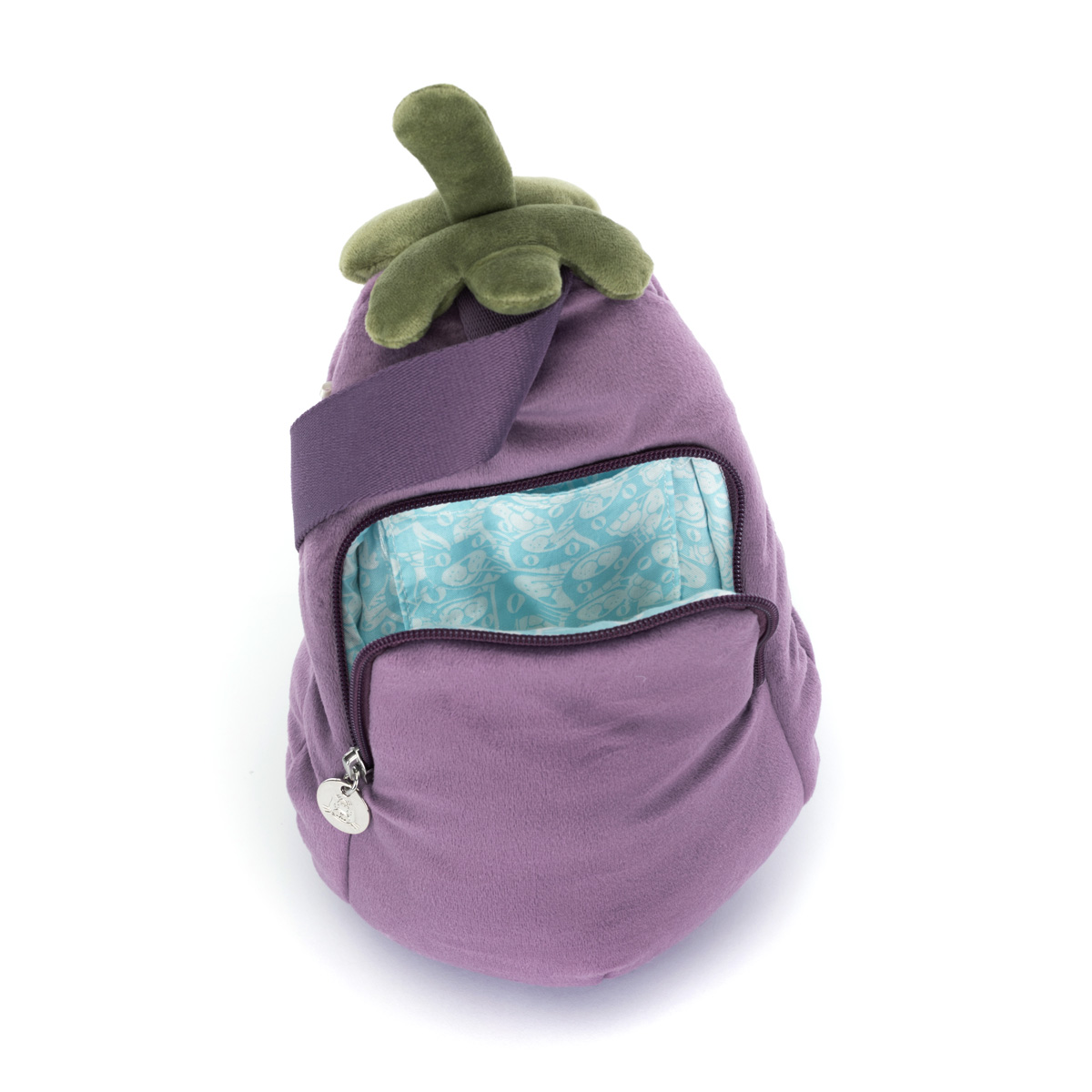 Jellycat Amuseables Aubergine Bum Bag – back open