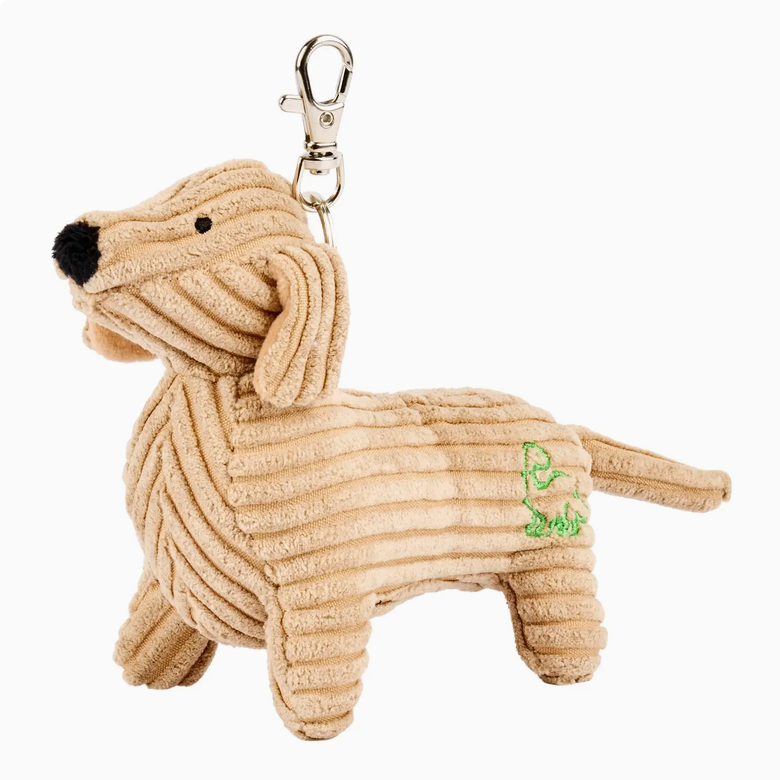 Sausage Dog in Brown Corduroy | Bag Charm